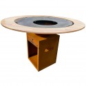 Mesa redonda de madera Brasero