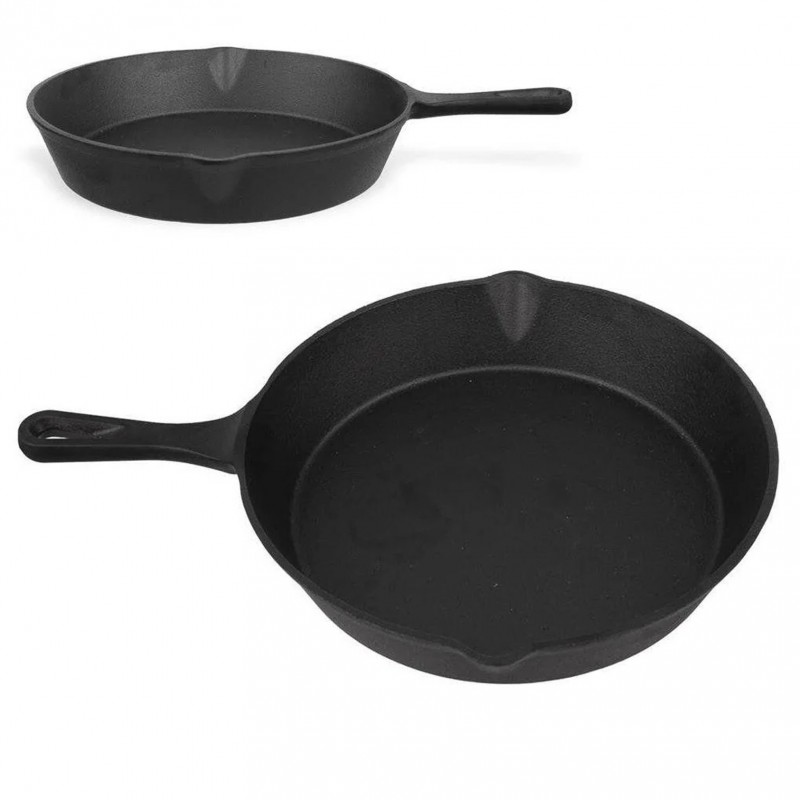 Lot de deux Casseroles, poêles, poêlons en fonte