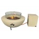 Table basse ronde en GRC avec brasero rond intégré Burgos Beige