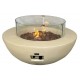 Table basse ronde en GRC avec brasero rond intégré Burgos Beige