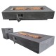 Table basse en GRC avec brasero rectangle à Gaz intégré - Toledo Gris Beton