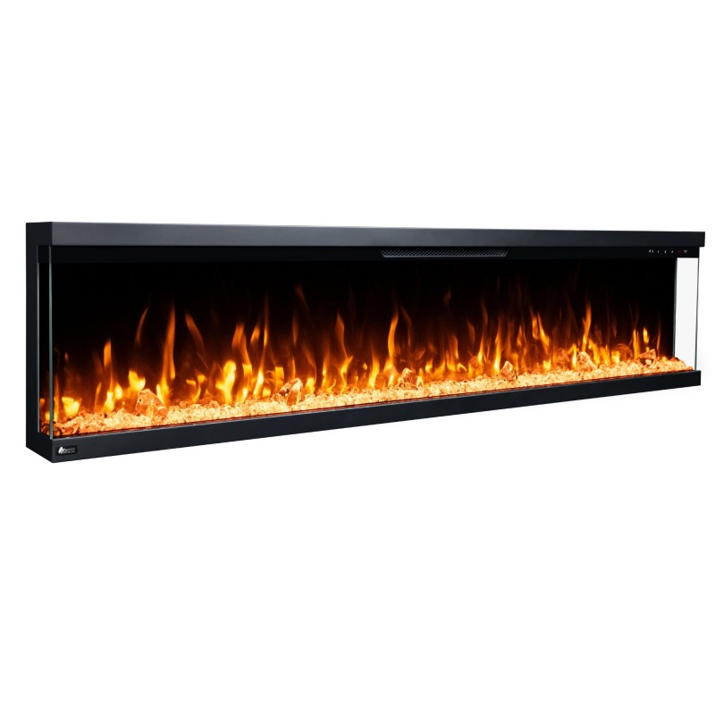 CHEMINÉE ÉLECTRIQUE ENCASTRABLE GALIA 100  EXTRA 3D 3 FACES VERRE