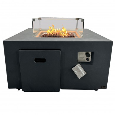 Brasero a gas cuadrado Sevilla gris oscuro