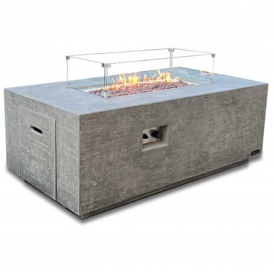 Brasero de gas rectangular Valencia – Gris claro