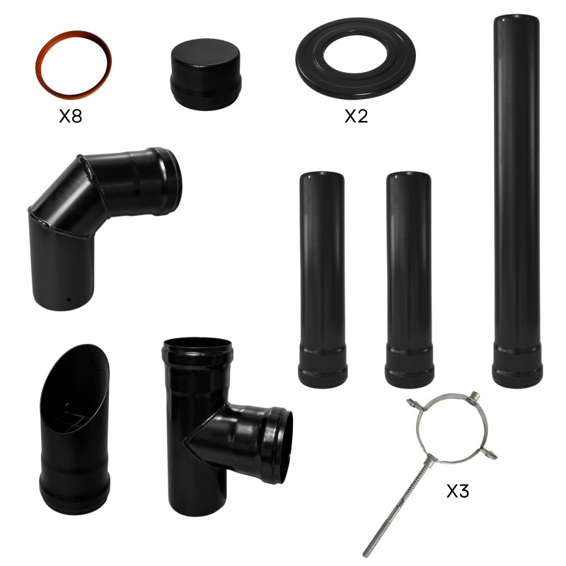Kit accesorios para estufas de pellet con conducto de Ø80 mm