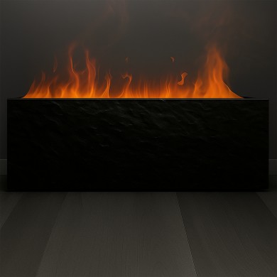 Orion 1000 Foyer à vapeur d’eau kaminklaus – Socle Céramique Ardoise Noire 1250×400×450 mm