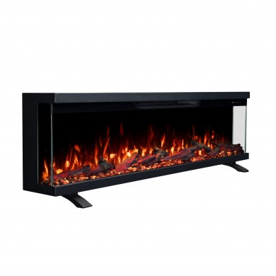 Chimenea Eléctrica SANTANDER 50 ULTRA SLIM – 3 Caras de Vidrio Panorámicas