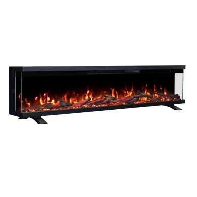 Cheminée Électrique SANTANDER 72 ULTRA SLIM – 3 Faces Panoramiques en Verre kaminklaus