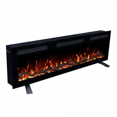 Cheminée Électrique LUGO 50 ULTRA SLIM – Façade en Verre Trempé