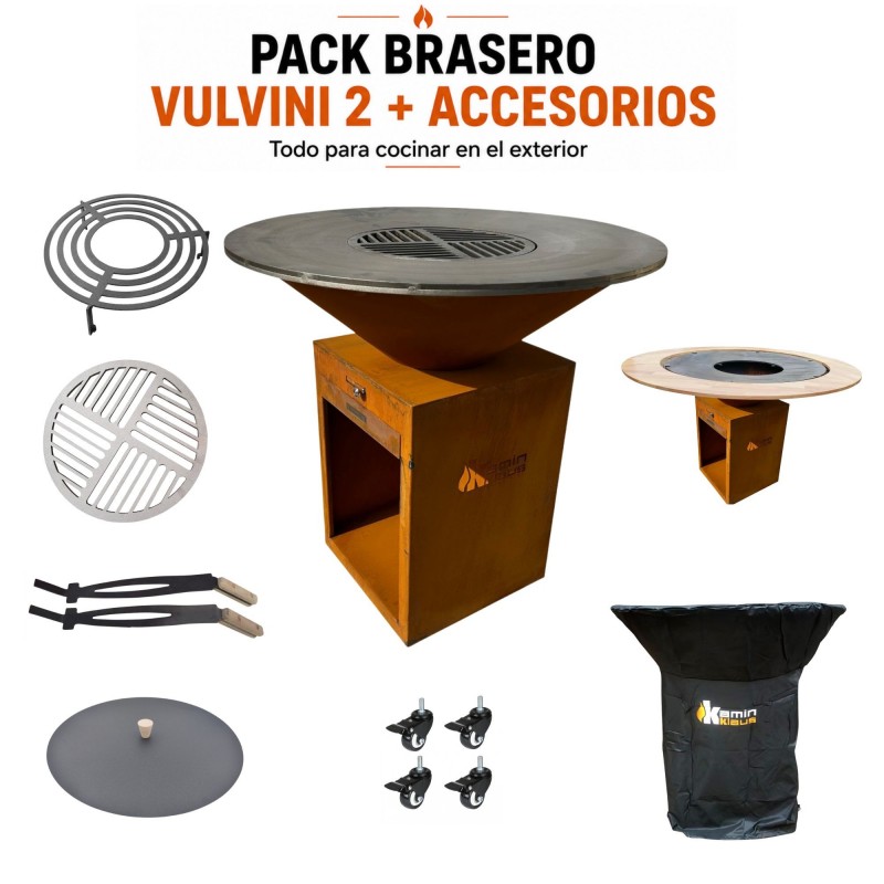 Vulvini Pack Premium : brasero plancha + accessoires
