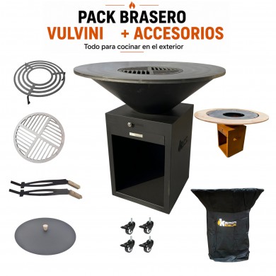 Vulvini Pack Premium : brasero plancha + accessoires
