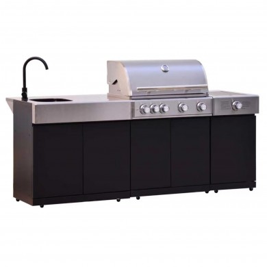 Pack KAMVERO Trio Essentiel – Barbecue, brûleur latéral et évier