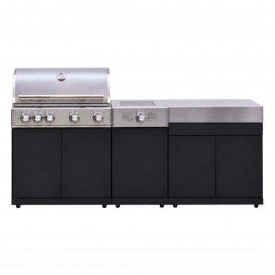 Pack KAMVERO Trio Chef – Barbecue, brûleur latéral et rangement