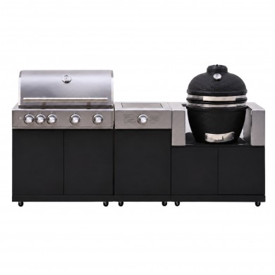 Pack KAMVERO Trío Grill & Kamado – Barbacoa, Kamado y quemador lateral