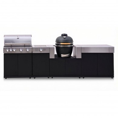 Pack KAMVERO Chef Double Cuisson – Barbecue, Kamado, brûleur latéral et rangement