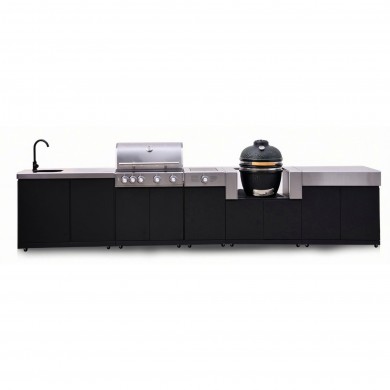 Pack KAMVERO Ultimate – Barbecue, Kamado, brûleur latéral, rangement et évier
