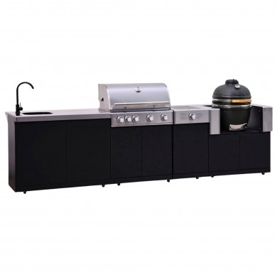 Pack KAMVERO Chef & Évier – Barbecue, Kamado, brûleur latéral et évier