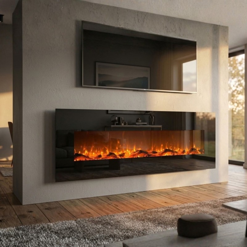 CHEMINÉE ÉLECTRIQUE 180 DESIGN LUXURY KAMIN NOIRE